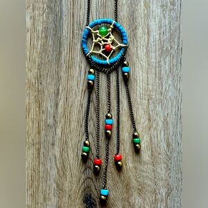 😴 Dream Catcher Adjustable Necklace Featuring Green Chalcedony Stone 💚